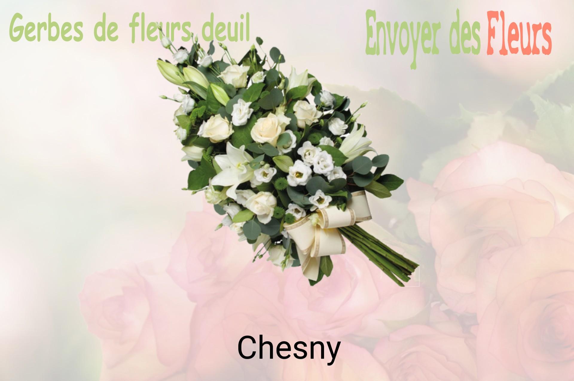 Gerbe de fleurs de deuil livrée à Chesny